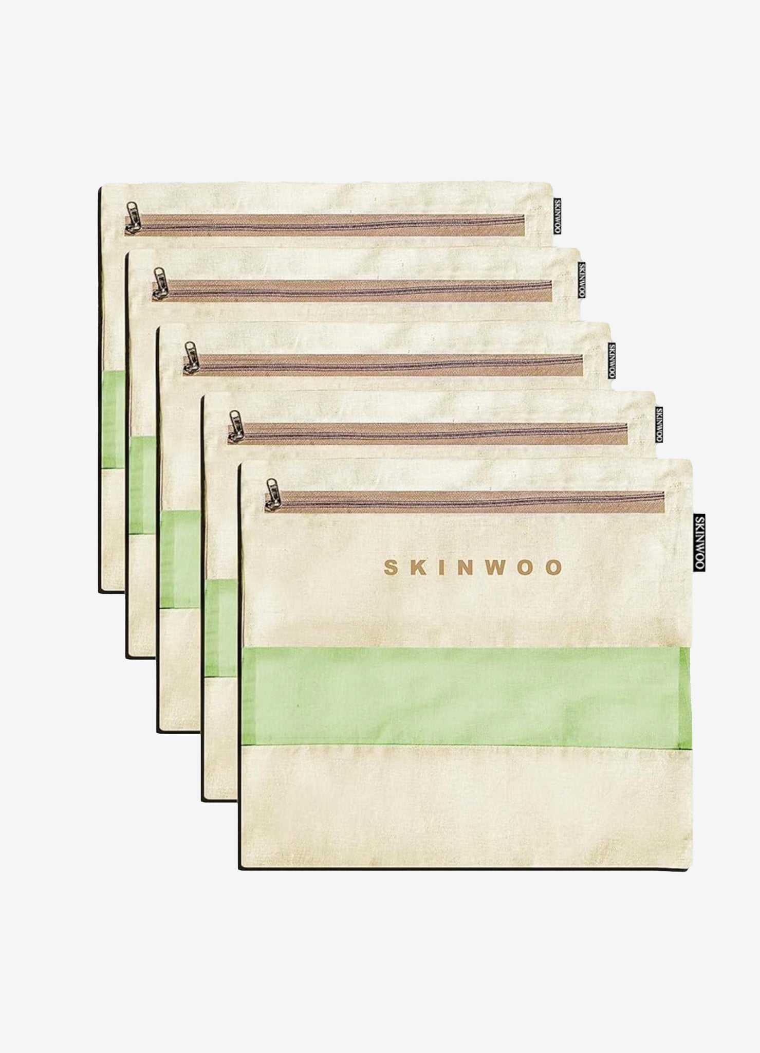 Skinwoo Cotton Saree bags storage/Covers for clothes Set of 12, Large Cloth Cover (15 x 17 Inches) with Zip Closure for Clothes and Wardrobe Organizer with Transparent Mesh Window (12)